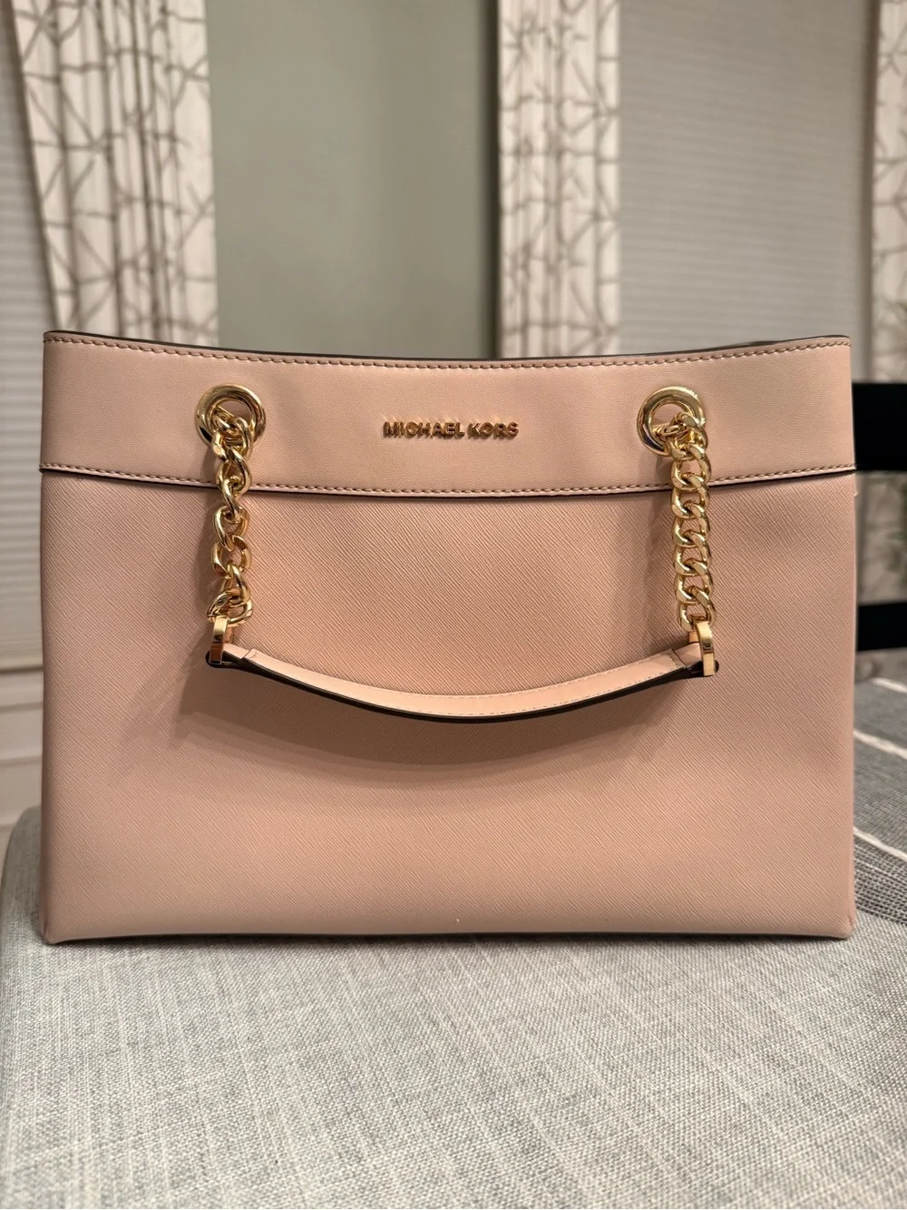 Michael Kors Blush Lori Satchel: Leather Chain-Handle Tote